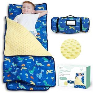 Toddler Nap Mat with Pillow Blanket Extra Large Rolled Napping Mats Slumber Bags